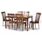 Baxton Studio Erion Modern and Contemporary Walnut Brown Finished Wood 7-Piece Dining Set 184-11427-10520-Zoro - alternate 3